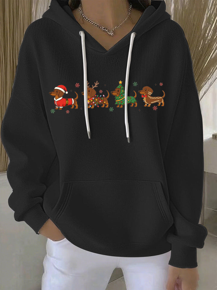 Damen Weihnachtlicher Druck Freizeit Hoodie